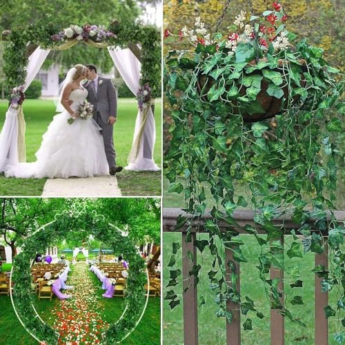 12 Pack Artificial Ivy Vines - Green Hanging Plants for Home Decor
