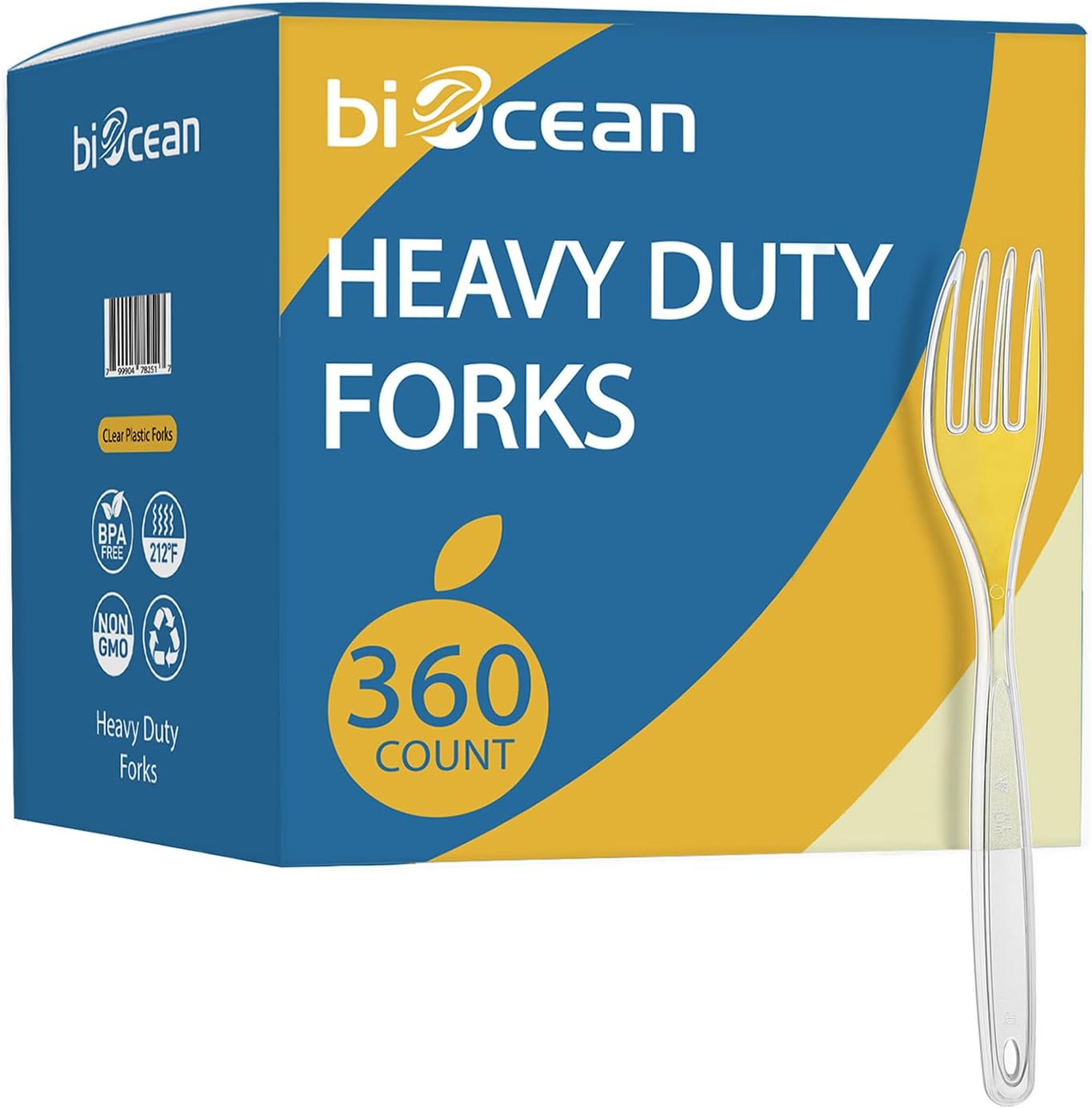 Skiennix Clear Plastic Utensils - 360 Heavy-Duty Disposable Forks | Bulk Silverware for Parties