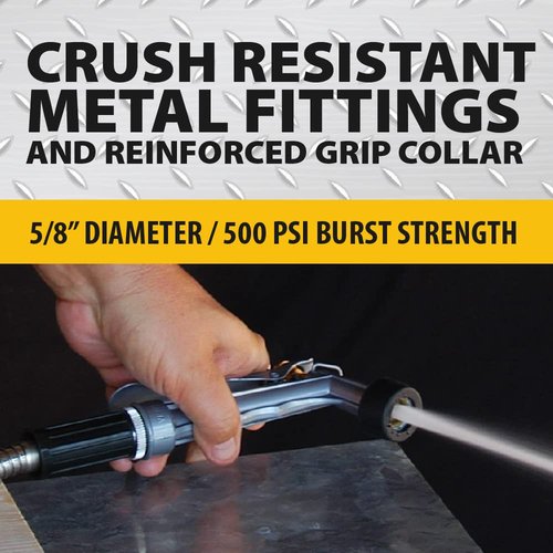 Bionic Steel 75 Ft Garden Hose with Nozzle, Premium 304 Stainless Steel Metal Water Hose 75Ft, Flexible, Rust Proof, Lightweight, Heavy Duty, Crush Resistant Fittings, Easy Coil, 500 PSI, 2025 Model