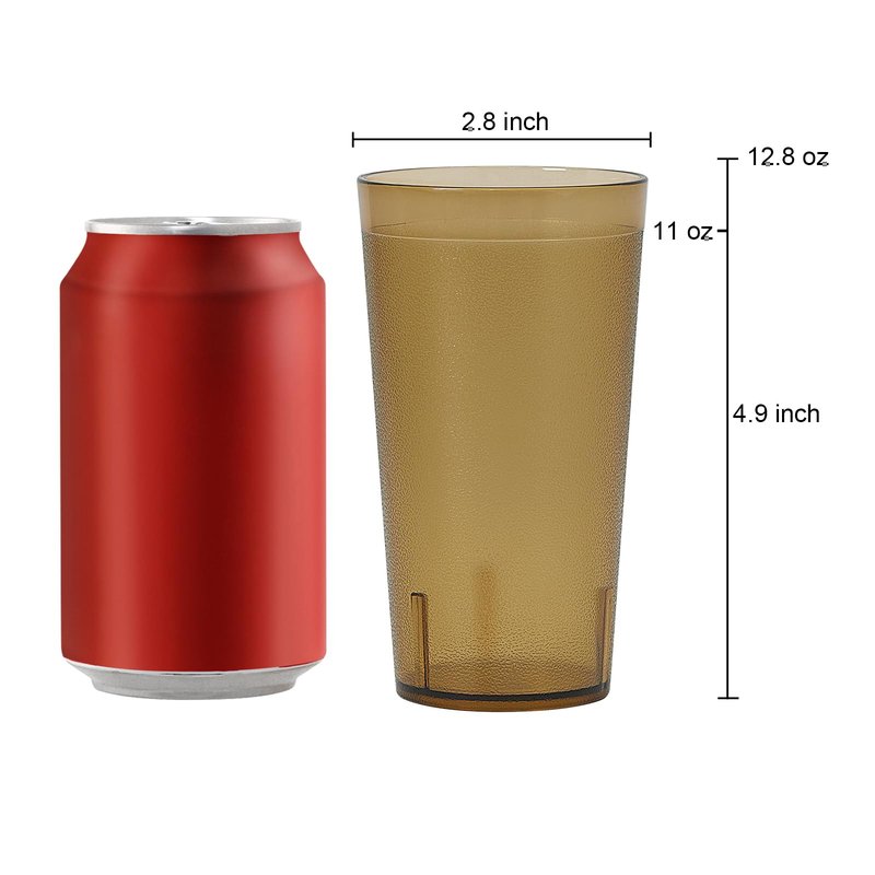 Plastic Cups Reusable, Plastic Tumblers Drinking Glasses Set of 8, Unbreakable Drinking Cup for Kitchen, BPA Free Stackable Restaurant Cups for Hot Drink & Cold Drink (Colorful, 12 oz)