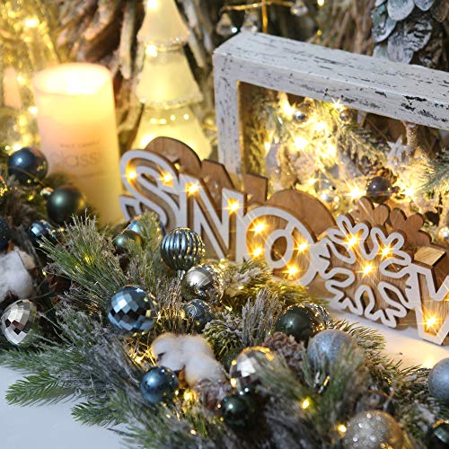 Mini Christmas Ball Ornaments 1.18 Inch 64-Pack Stone Blue Champagne - Holiday Decor