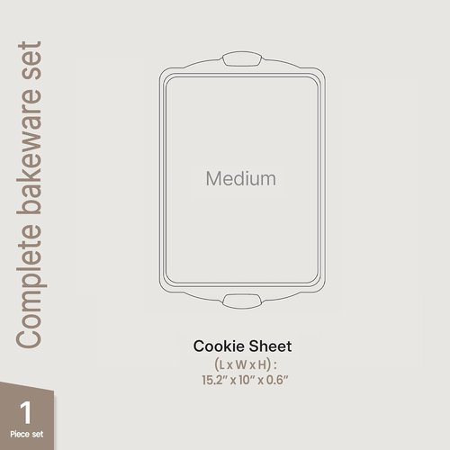 BAKKEN Nonstick Baking Pan - Durable Carbon Steel Cookie Sheet with Gray Silicone Handles | 15.15 x 10.03 Inches, Oven Safe Up to 450°F