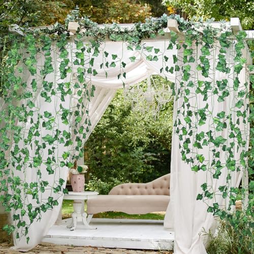 18-Pack Artificial Ivy Vines, 126ft Hanging Greenery Garland for Decor