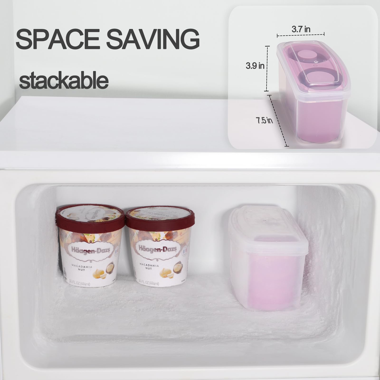 2 Packs Ice Mold for Stanley Cup, Silicone Ice Cube Tray for Stanley Cup 30oz-40oz, Tumbler Ice Mold with Lid and Bin, Easy Release Cylinder Ice Cube Mold, Lilac