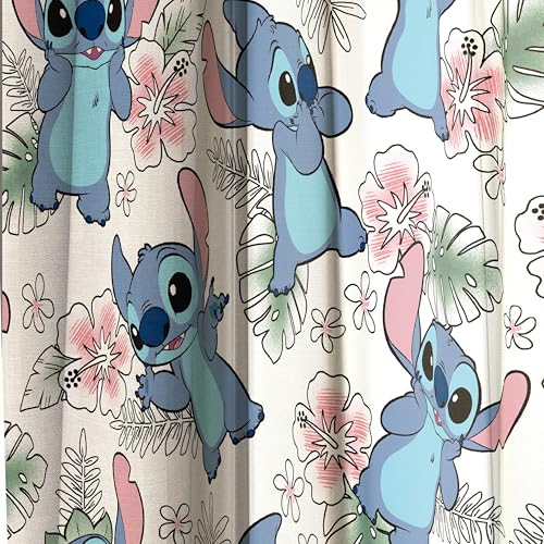 Lilo & Stitch Window Curtains for Kids Bedroom - 4-Piece Drape Set, 42" W x 63" L