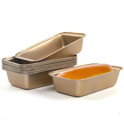 Bread Loaf Pan,10 Pack Nonstick Loaf Baking Pan 9.5 x 5 Inch Loaf Pan Homemade Bread Pan,long-lasting Baking Tin for Homemade Bread, Brownies & Pound Cakes - Kitchen Essential, Easy Release (Gold)