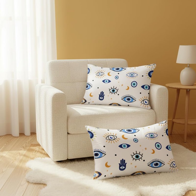 AILONEN Evil Eye Comforter Set Queen Size, Modern Evil Eye Bed in a Bag for Kids Girl,Beautiful Boho Style Bedding Set,3 PCS,1 Quilt and 2 Pillowcases,All Season,Ultra Soft