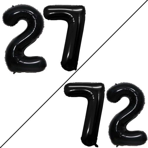 GOER Jumbo 27 Balloon - 42 Inch Foil Helium Decoration for 27th Birthday Party | Black