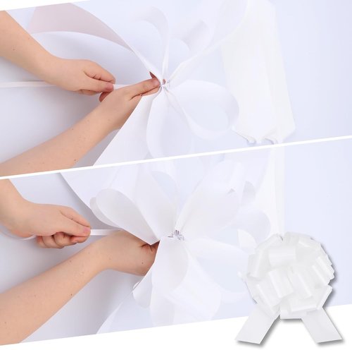 Large 12" White Pull Bow by [Brand Name] - Perfect for Gifts, Christmas, Parties & Decorations