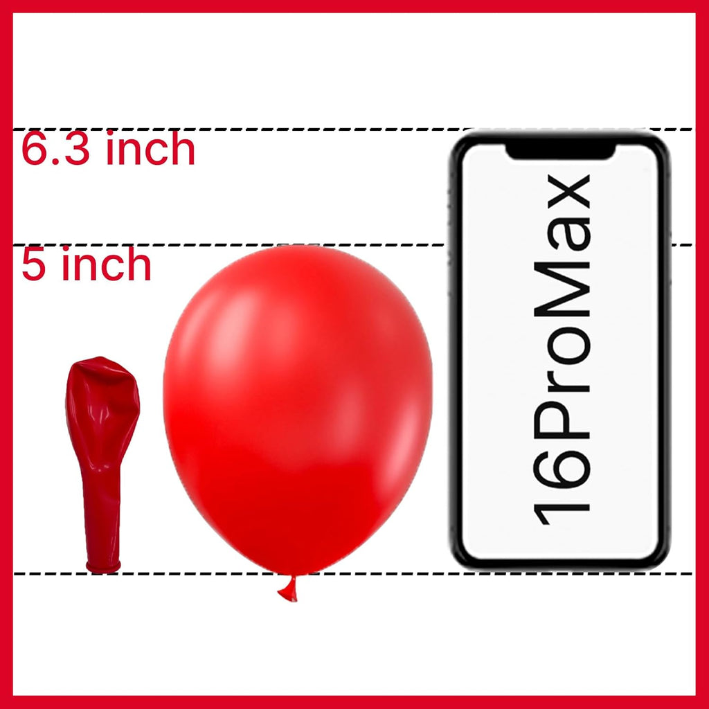 PartyWoo Red Balloons - 50 Pcs Mini Matte 5-Inch Latex Balloons for Celebrations & Events