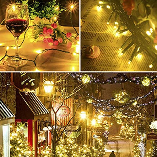 Home Lighting 66ft Fairy String Lights with 200 Warm White LEDs, 8 Modes, Green Wire, Plug-In Indoor Outdoor