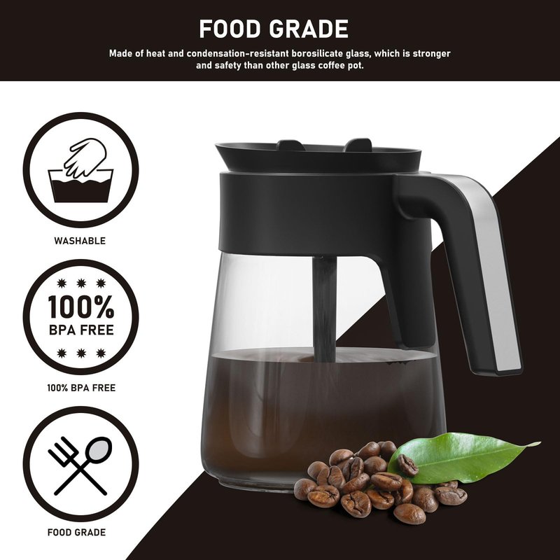 Colidier CFP301 12-Cups Coffee Pot Replacement Compatible with Ninja Coffee Maker CFP101 CFP201 CFP301 CFN601 CM401 CFP200 CFP250A CFP300 CFP305 CFP307 CFN602 CF090 CF091 CF092