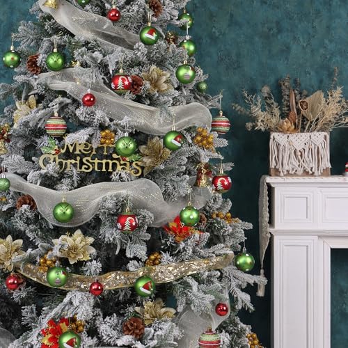 GIRLIBER Green Shatterproof Christmas Ornaments Set - 100 Pcs Holiday Decorations
