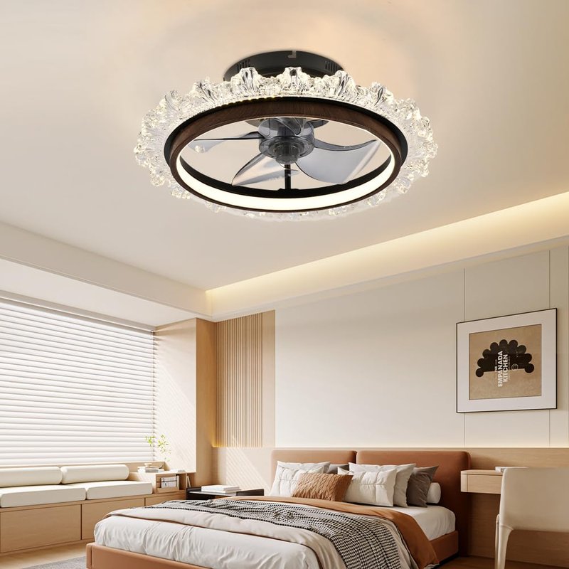 lumasphere Ceiling Fan with Lights and Remote & APP, 15.7” Modern Low Profile Ceiling Fans with Light, No Assembly Required, 3000K-6000K Dimmable, 6 Wind Speeds for Bedroom and Kids Room