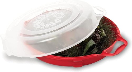 HOMZ 24-Inch Holiday Wreath Storage Box - Durable Design for Seasonal Decor Protection
