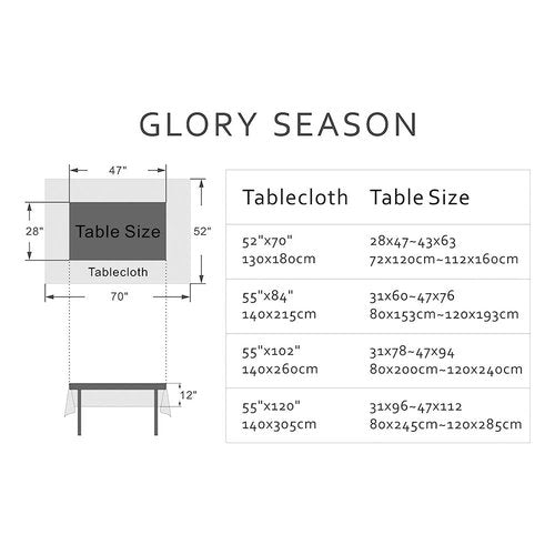 GLORY SEASON Rustic Tablecloth Classic French Village Printed Linen Fabric Table Cover Farmhouse Decoration 55x84 Inches Rectangle/Oblong Blue for Kitchen Dining