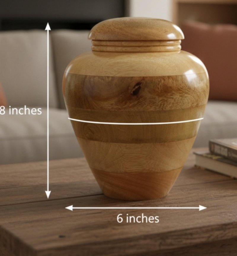 Handcrafted Wooden Urn for Adult Human Ashes with Velvet Bag Cremation Urns -Decorative Urns-Funeral Urns for Human Ashes-Elegant Cremation Urns-Medium Size up to 160 lbs