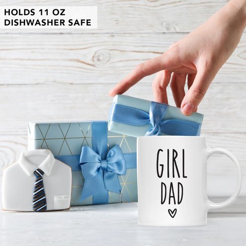 Andaz Press Father's Day 11oz. Ceramic Coffee Mug Gift, Girl Dad 1-Pack, Birthday Christmas Gift Mug Dad Coffee Mug Dads Mugs From Daughter Girl Dad's Gifts