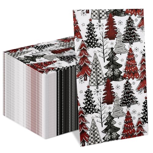 Christmas Guest Napkins 100 Pack - Holiday Paper Towels for Parties & Events