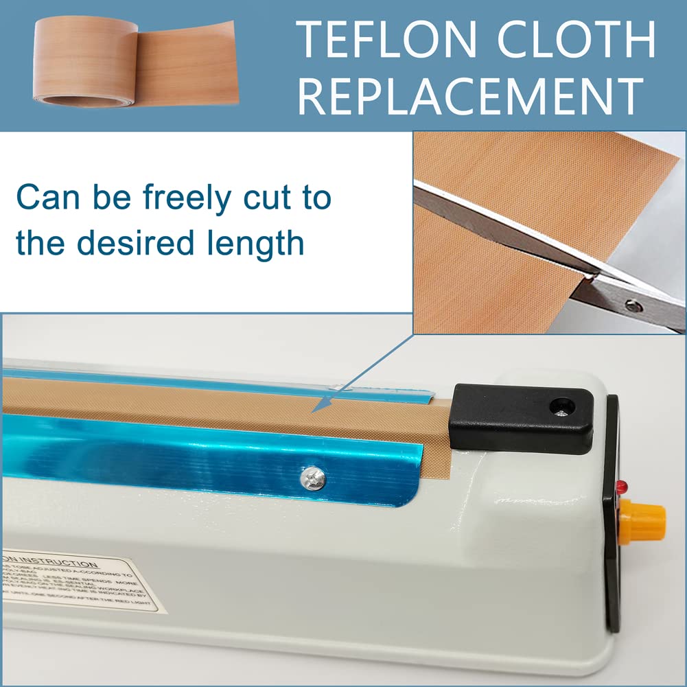 Impulse Sealer 12 inch Mylar Bag Heat Sealer, Heat Sealer for Plastic Bags, Metal Iron Shell, Impulse Sealer 3mm Sealing, Manual Hot Seal Machine with 8 Repair Kits(Included 2 Cutter Lines)