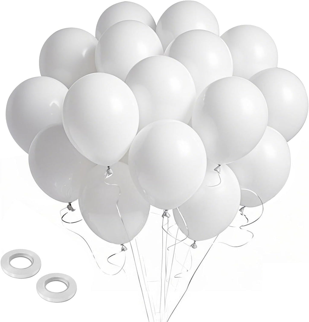 Pearl White Balloons by [Brand Name] - 100pcs Latex Party Balloons for Weddings, Graduations & Celebrations