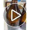 64 oz Amber Glass Beer Growler with Handle - Personalized Refillable Jug