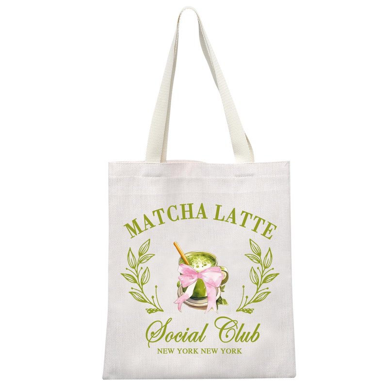 MEIKIUP Matcha Latte Lover Gift New York Matcha Latte Lover Reusable Grocery Bags Matcha Barista Gift for Matcha Drink Lover (Matcha Latte tb)