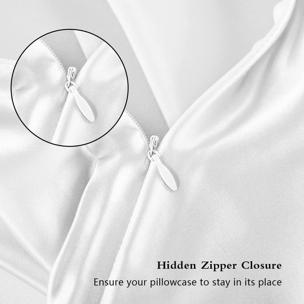 Skiennix Silk Pillowcases - Luxurious Mulberry Silk Standard Set of 2 | Smooth, Anti-Acne, White