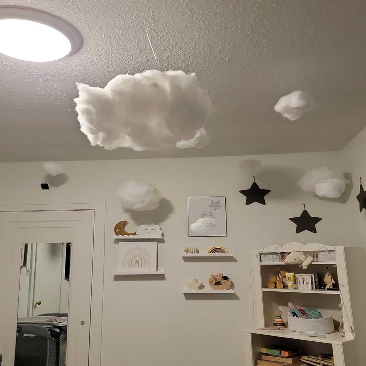 Skiennix 12 Pcs Artificial Cloud Props - 3D Hanging Decorations for Weddings & Parties | Small, Medium, Large