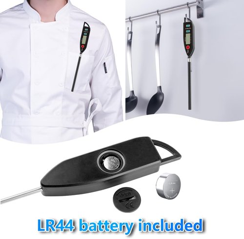 BOMATA Digital Water Thermometer - Instant Read Waterproof Food Thermometer with Long Probe | Black T101