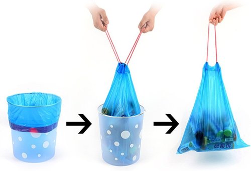Fiaze 6 Gallon Drawstring Trash Bags - 200 Count Pack | Durable & Convenient Blue Design