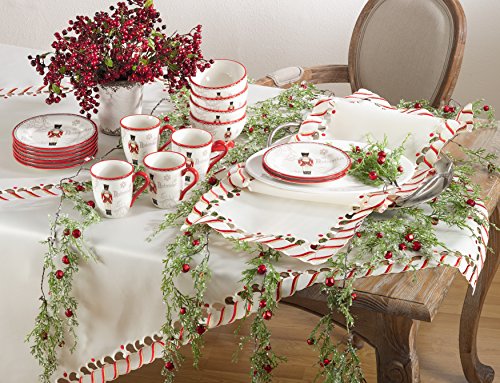SARO Lifestyle Candy Cane Table Runner, 16x72 inches
