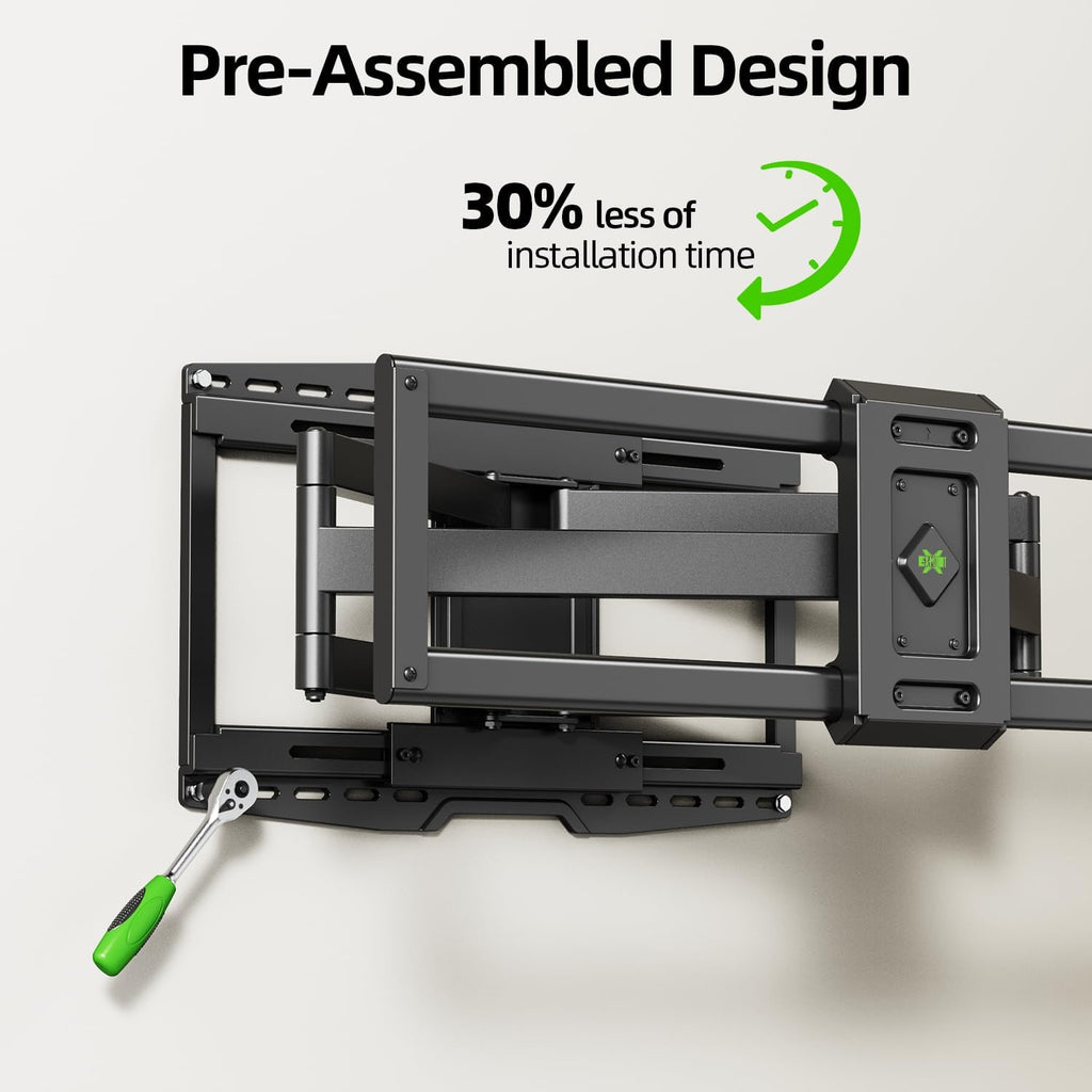 USX MOUNT 8" Full Motion TV Wall Mount - Heavy Duty Dual Arm Design for 32-120" TVs, Max VESA 800x600, Swivel & Tilt