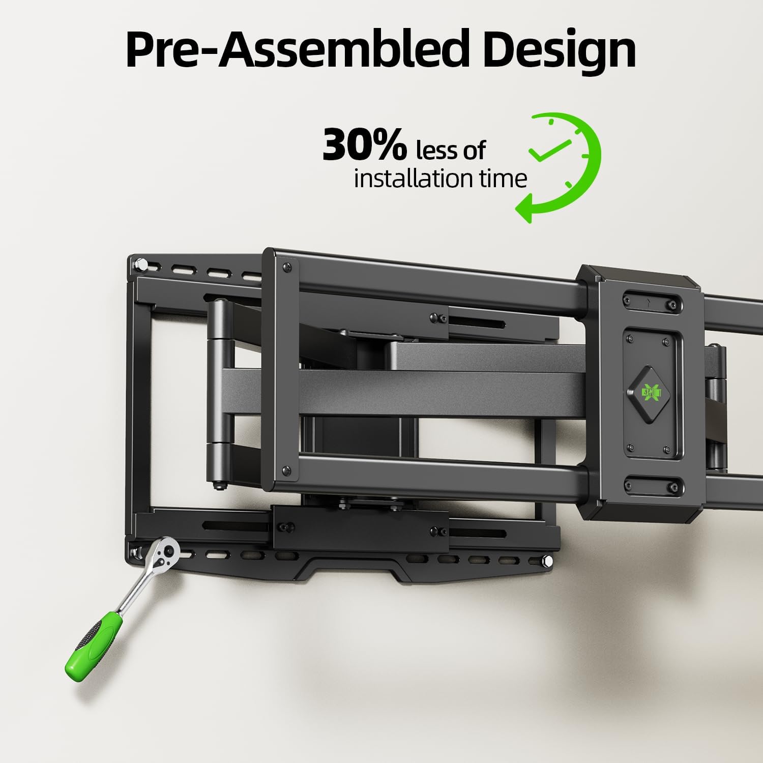 USX MOUNT 8" Full Motion TV Wall Mount - Heavy Duty Dual Arm Design for 32-120" TVs, Max VESA 800x600, Swivel & Tilt