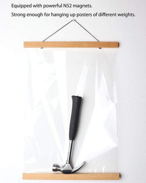 FALAMON Magnetic Poster Hanger Frame - Teak Wood | Versatile 20x20 to 20x30 for Art & Photos