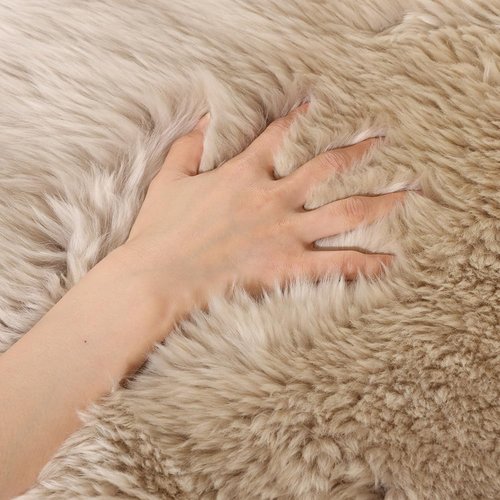 LLB Genuine Sheepskin Throw Pillow Covers Fluffy Decorative Square Couch Pillow Covers 18x18 Pillowcase for Sofa Bedroom Living Room, No Pillow Insert (Long Wool Cream Brown, 18x18 Inch (Pack of 1))