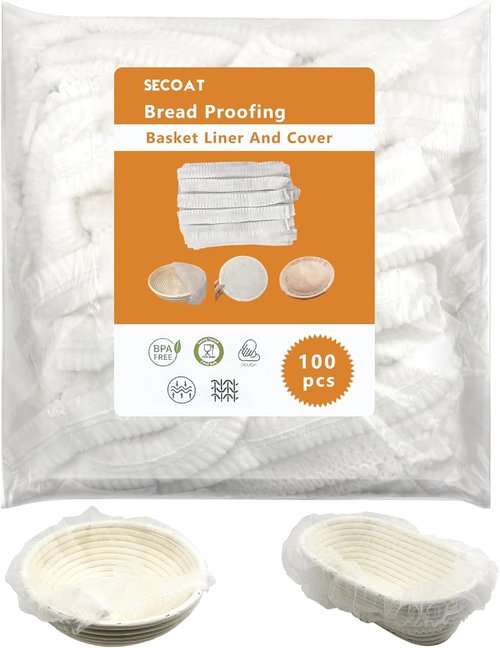 Banneton | 100 Pack Non-Stick Bread Proofing Basket Liners - BPA-Free, Elastic Design for Easy Dough Release
