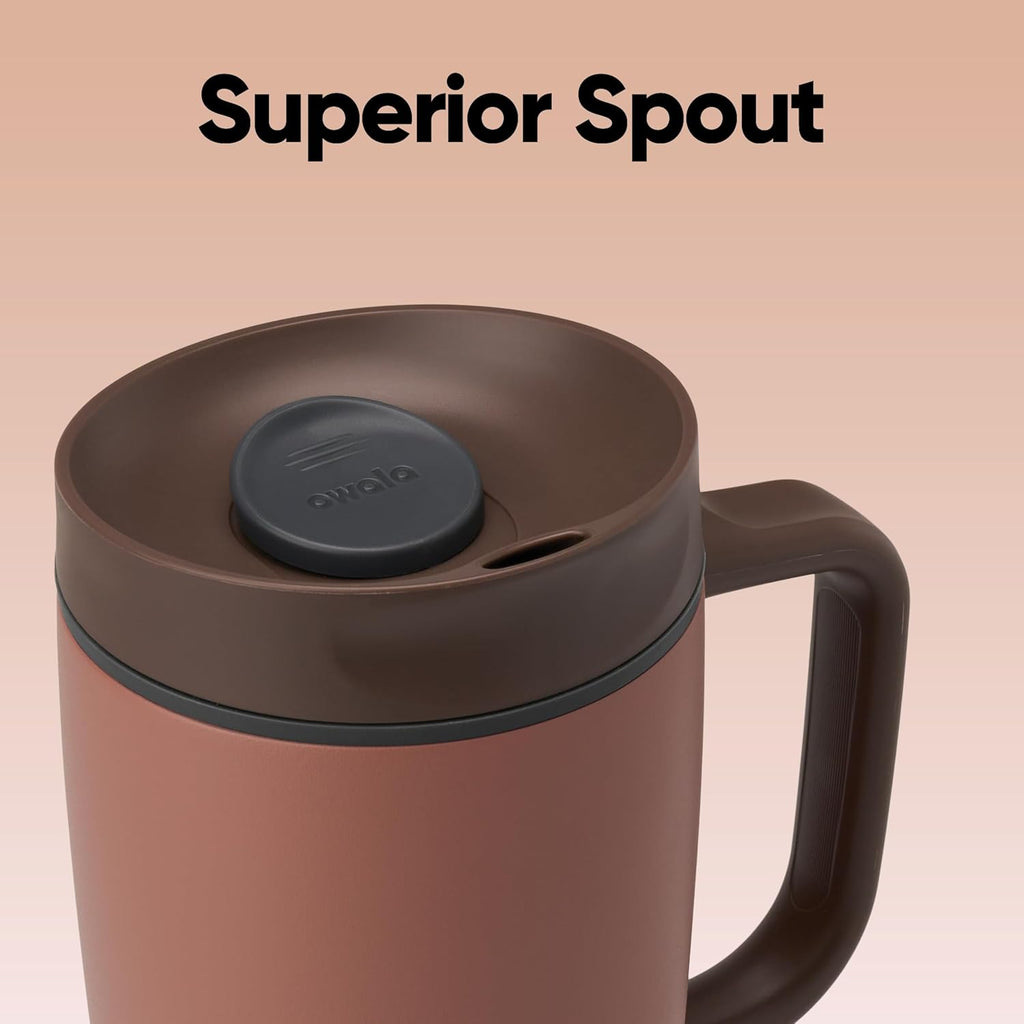 Owala SmoothSip Slider Stainless Steel Travel Mug - 100% Leak Proof, 12oz, BPA Free, Hot & Cold Drinks