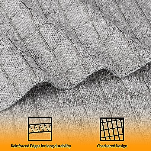 12-Pack Microfiber Hand Towels, 25 x 15 Inch Quick-Dry Grey Washcloths