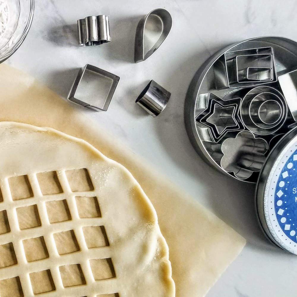 Ultra Cuisine Mini Cookie Cutter Shapes Set - 24 Small Molds To Cut Out Pastry Dough Pie Crust & Fruit - 304 Durable Stainless Steel Cutters - Cut Tiny Heart Shapes - Bake Like A Pro For A Lifetime