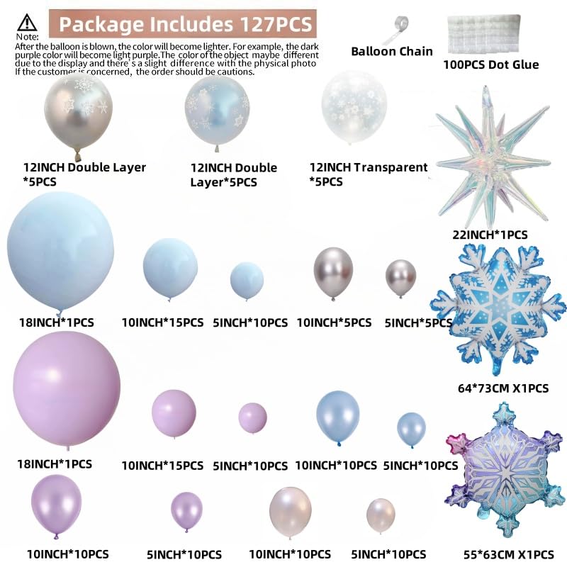 140PCS Snowflake Balloon Kit for Winter Wonderland & Holiday Decor