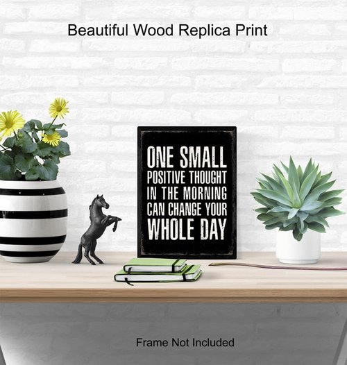 Farmhouse Style Black Office Decor - Inspirational Quotes Wall Art - Motivational Home Print