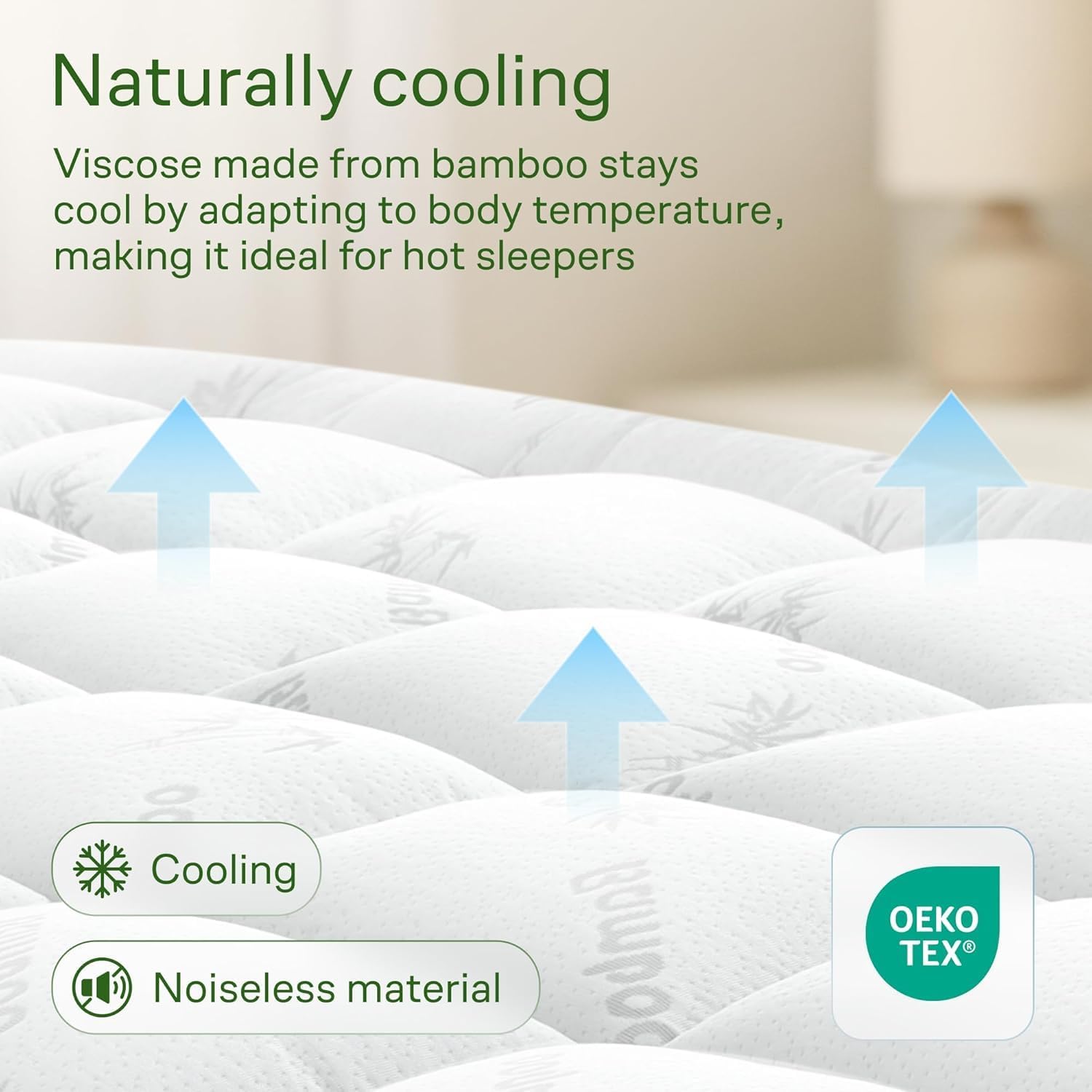 Niagara Ultra Soft Twin XL Mattress Topper - Bamboo Viscose Pillow Top for Back Pain Relief | Naturally Cooling, White