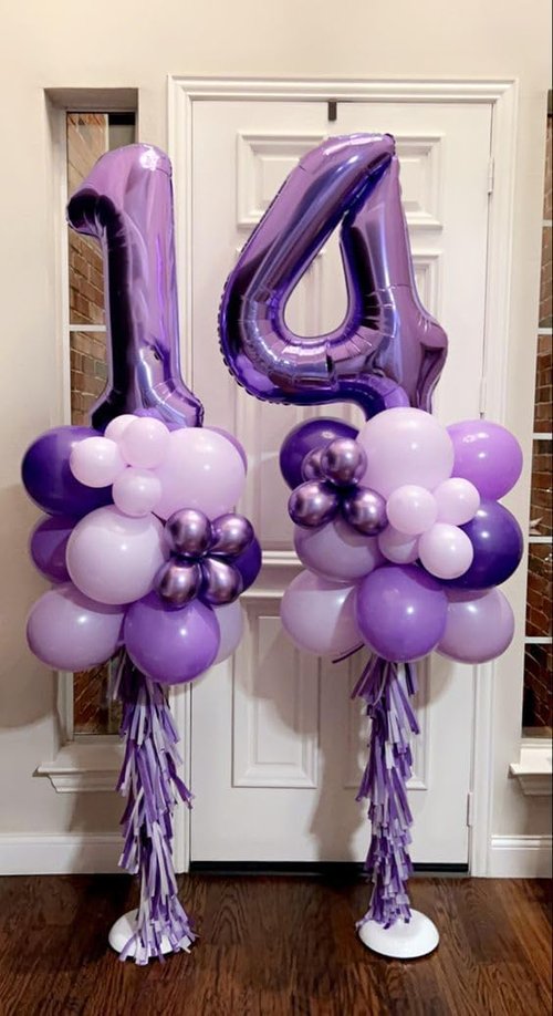 40 Inch Purple Number Balloon - Glamorous 40th Birthday Party Decoration for Women & Men