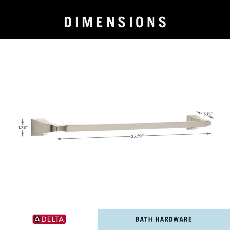 DELTA FAUCET 75124-SS Dryden Towel Bar, 24", Stainless