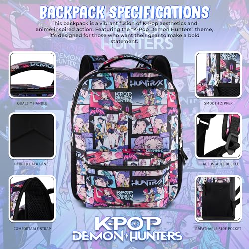 16-Inch K-Pop Anime Girls Backpack - Water-Resistant School Travel Bag