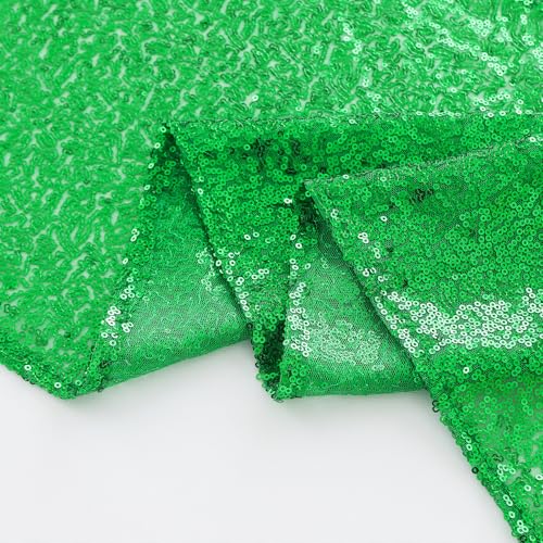 Green Glitter Sequin Table Runners 12 x 72 in — Pack of 10 (Green) by WENSINL, 12x72