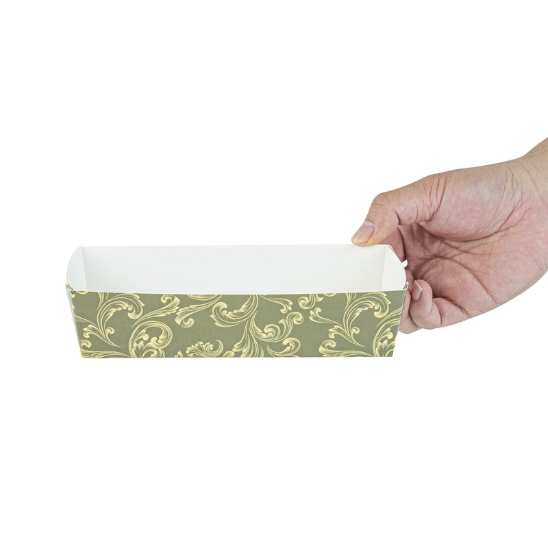 Restaurantware Baking Tray 100 Count 7.8 x 3.6 Inches 14 Ounce Disposable Paper Oven-Safe Baking Mold, Grease-Resistant Floral Design Green Baking Molds for Cupcakes, Breads and Baking