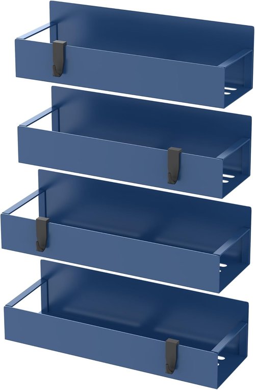 HuggieGems Magnetic Spice Rack Organizer - 4 Pack Royal Blue for Refrigerator & Oven Storage