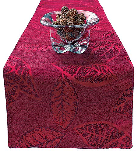 OLYPHAN Red & Burgundy Christmas Table Runner 13 x 108 Inches Holiday Decor